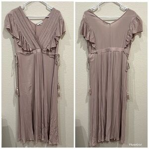 BALTIC BORN Elegant Boho Mauve Blush Women's Ruffle Dress
